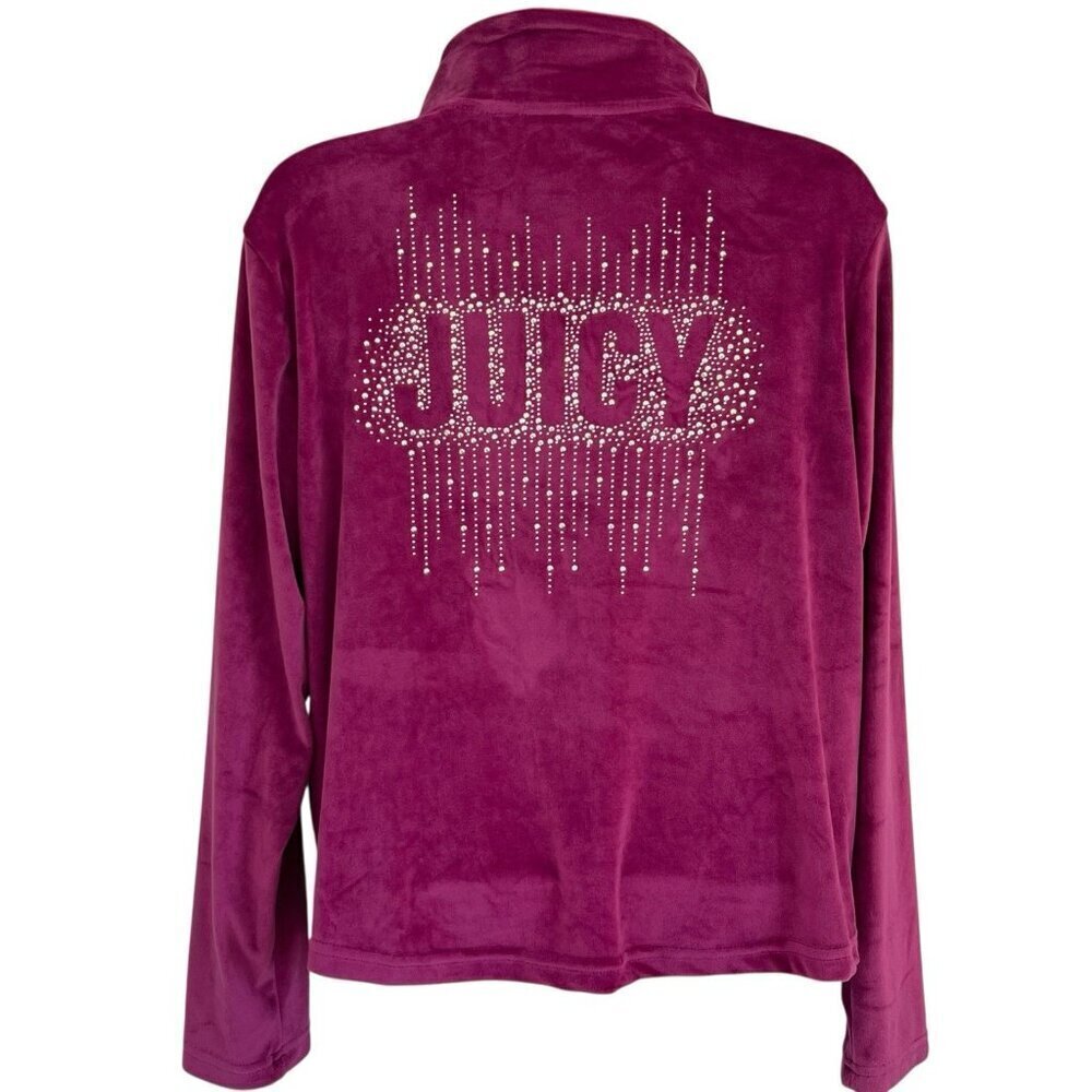 Juicy Couture Velour Sleepwear Pajama Top Y2K Bling Spell Out Loungewear L Comfy
